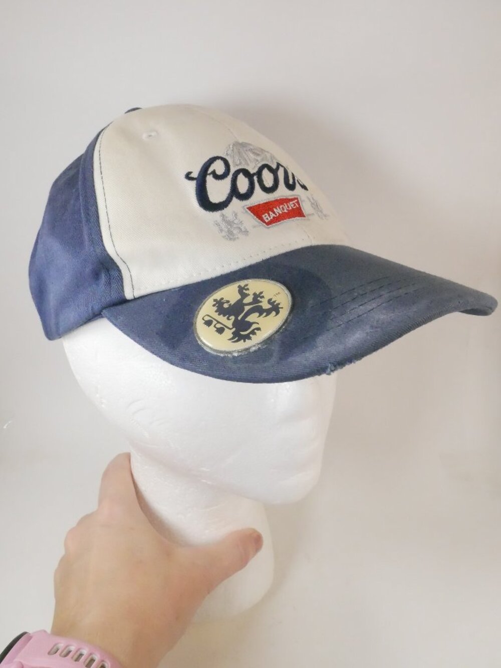 Coors Banquet Ball Cap Hat w/ Bottle Opener 2010 Beer Blue w/ Hook & Loop Back